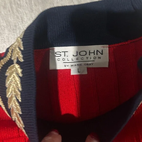 Vintage St. John preppy trendy logo emblem nautical sweater - Picture 2 of 8